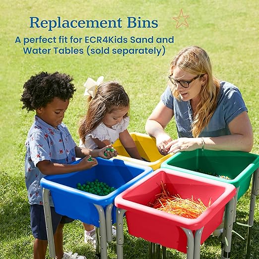 ECR4Kids Square Bin with Lid Storage Containers Yellow 2-Pack