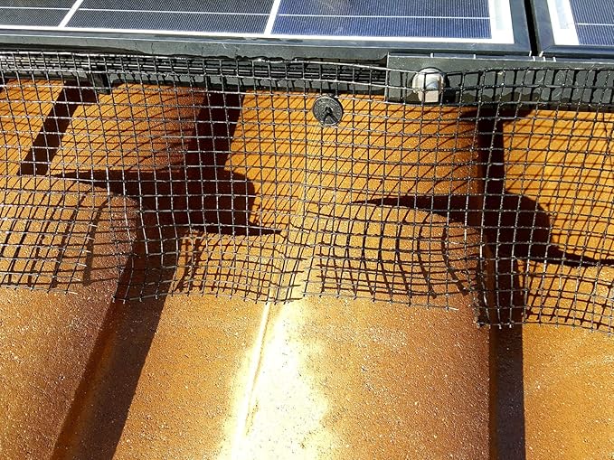 Bird Barrier Wire Mesh Screen for Solar Panel Protection 100’ X 6” X 1/2” Black PVC Coated Protect Your Solar Panels - Fastener Clips Sold Separately
