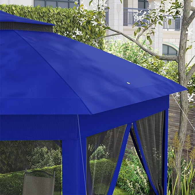 13'x13' Efficient Pop Up Canopy Tent Including 6 Zippered Mesh Screens All-Season Function Sun Protection Guaranteed Durable Build Easy Handling