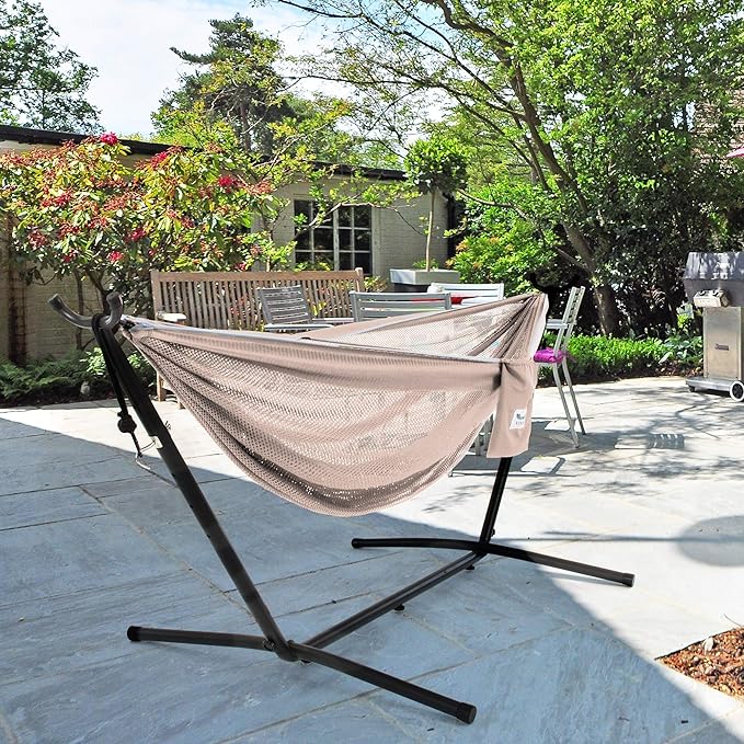 Vivere C9MESH-44 Hammock with Stand Sand and Sky