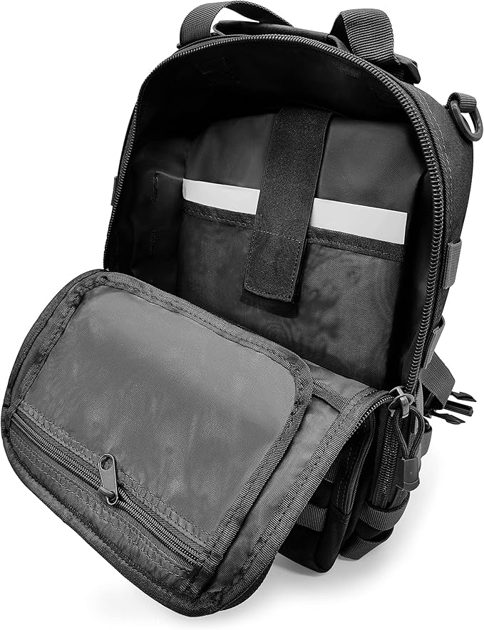 Silfrae Tactical Sling Bag Military Single Shoulder Backpack Chest Bag Range Bags (Black)