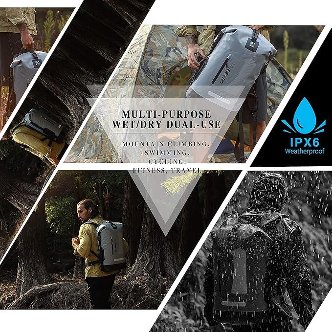 IDRYBAG Waterproof Backpack for Men 20L/30L/40L Floating Dry Bag Kayak Dry Backpack Hiking