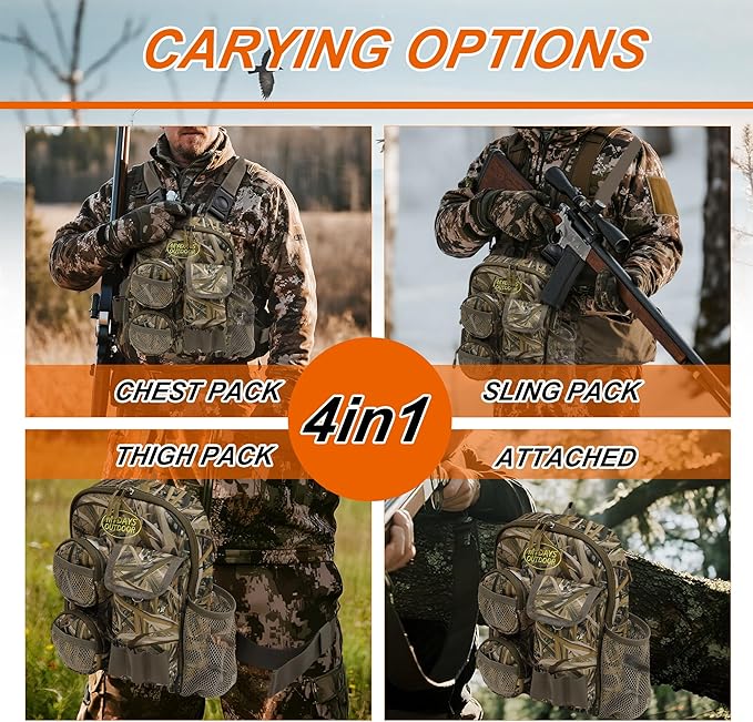 Tactical Shoulder BagHunting Chest RigFly Fishing Chest PackOutdoor Military Sling BagSports Chest PackHunting Binocular PackLightweight Carry Pouch