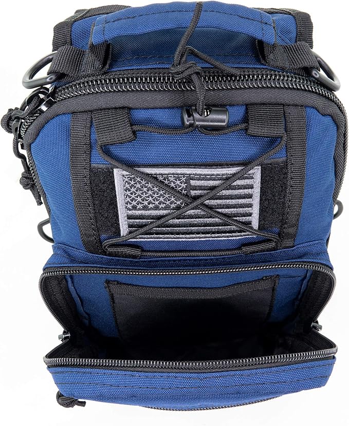 LINE2design First Aid Sling Backpack - Lightweight Sling Backpack Tactical Shoulder EDC Bag - EMS Equipment Emergency Medical Supplies Shoulder Molle Bag - Perfect for Camping Hiking Trekking - Navy