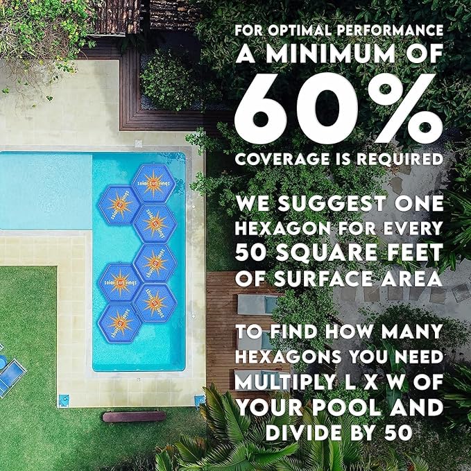 Solar Sun Rings UV Resistant Above Ground Inground Swimming Pool Hot Tub Spa Heating Accessory Heater Solar Cover Blue (Octagon 6 Pack)