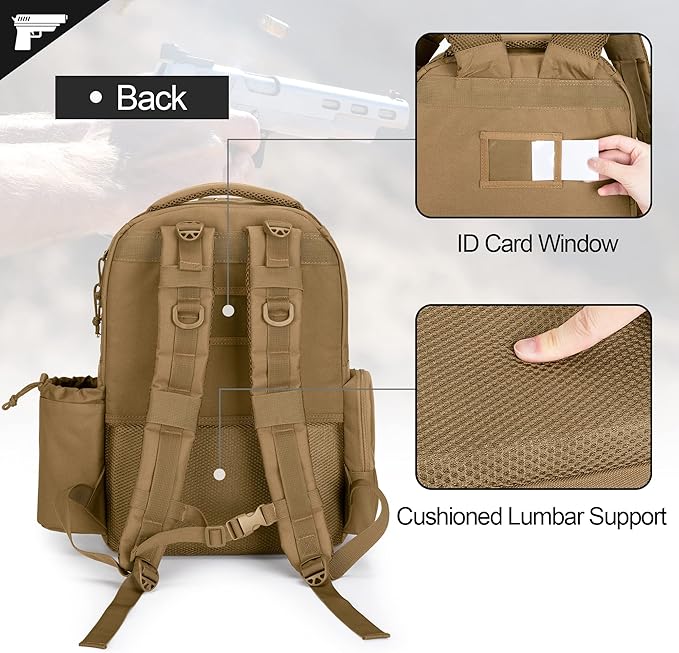 GOBUROS Tactical Pistol Backpack Can Hold 4 Handguns 12 Mags and Tactical Pistol Magazine Storage Bag