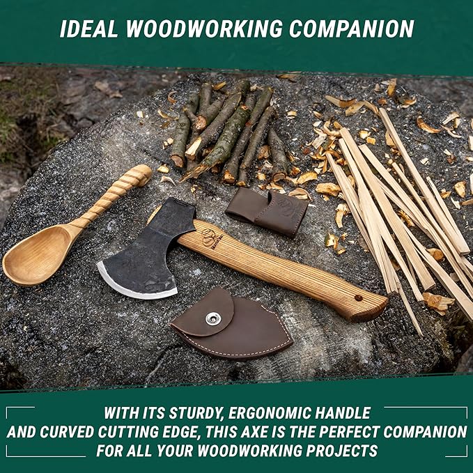 BeaverCraft BSH4F Bushcraft Knife AX3 Camping Hatchet Axe Tool Wood Splitting Axe