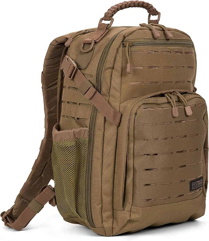 TLO Outdoors TacPack24L Tactical Backpack - Water Resistant 24 Liter Capacity Daypack Rucksack Gear Bag Laptop Bag