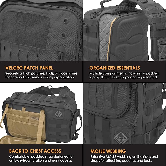 HAZARD 4 Sidewinder(TM) Full-Sized Laptop Sling Pack (R) - Black
