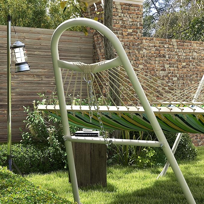 10.3 feet 550 pounds Hammock Stand Durable Portable Fully Adjustable Weather Resistant Off-White Heavy-Duty Steel FFor rame Includes CarryBag