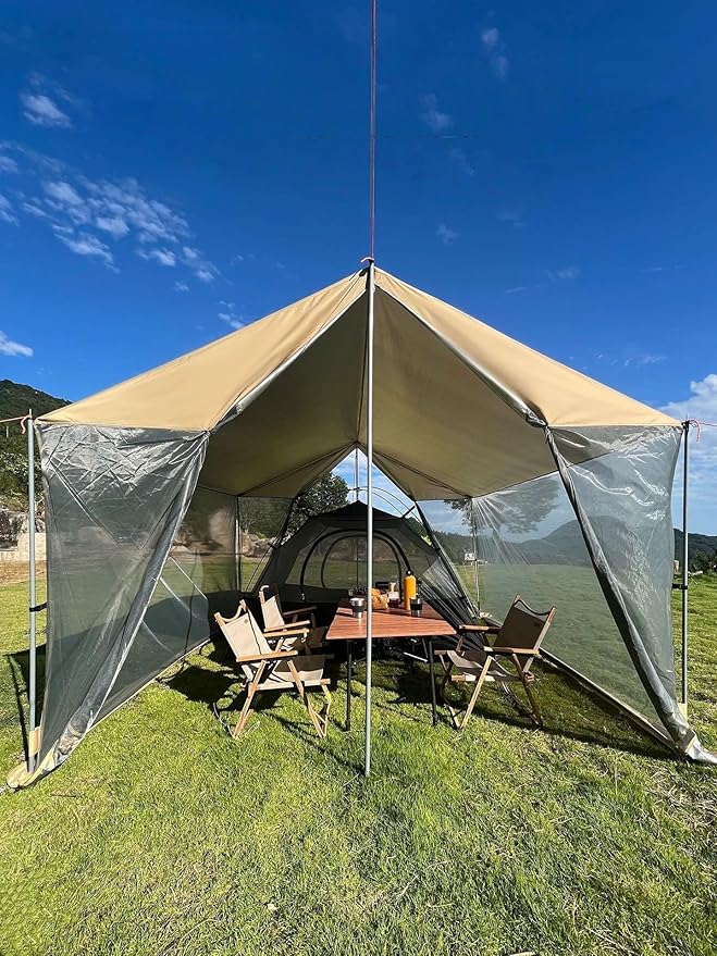 Mesh Canopy Tent – Spacious All-in-One Portable Shelter for Camping Sun Protection and Fishing