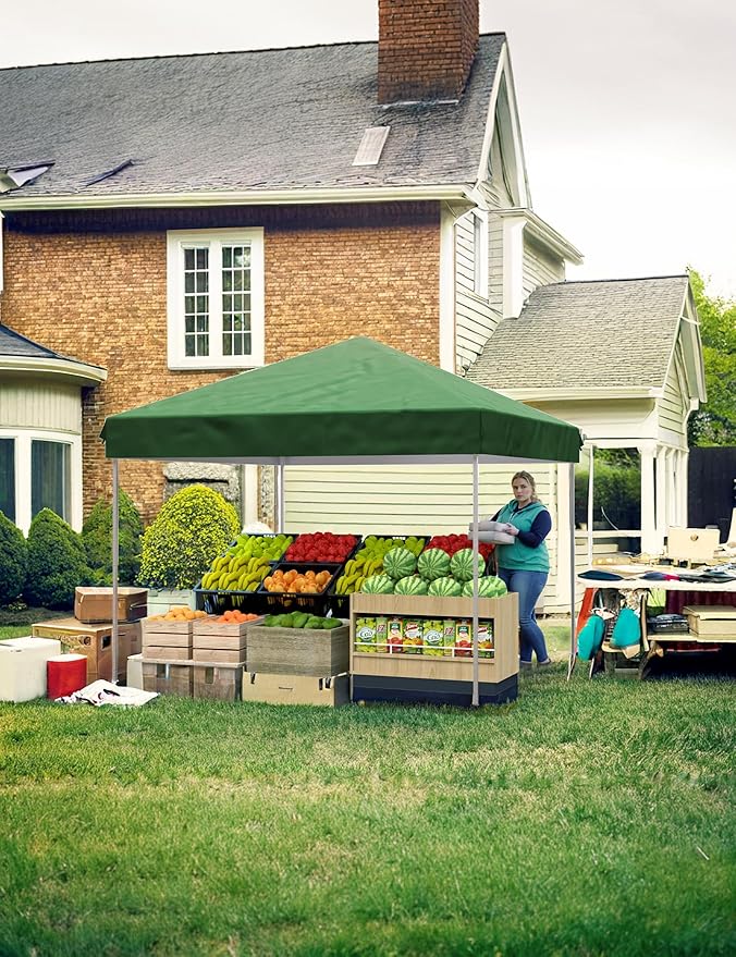 10 X 10ft Pop-Up Canopy Foldable Outdoor Sunshade Shelter One-Push Setup Tent for Events Parties Camping and Commercial Use. Instant Setup Tent Shelter with 1 Removable Sidewalls+ Gray