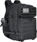 45L Military Tactical Backpacks 3 Days Assault Pack Bag Fitness Rucksack 3 Day Bug Out Bag Hiking Treeking Molle Daypack (Black)