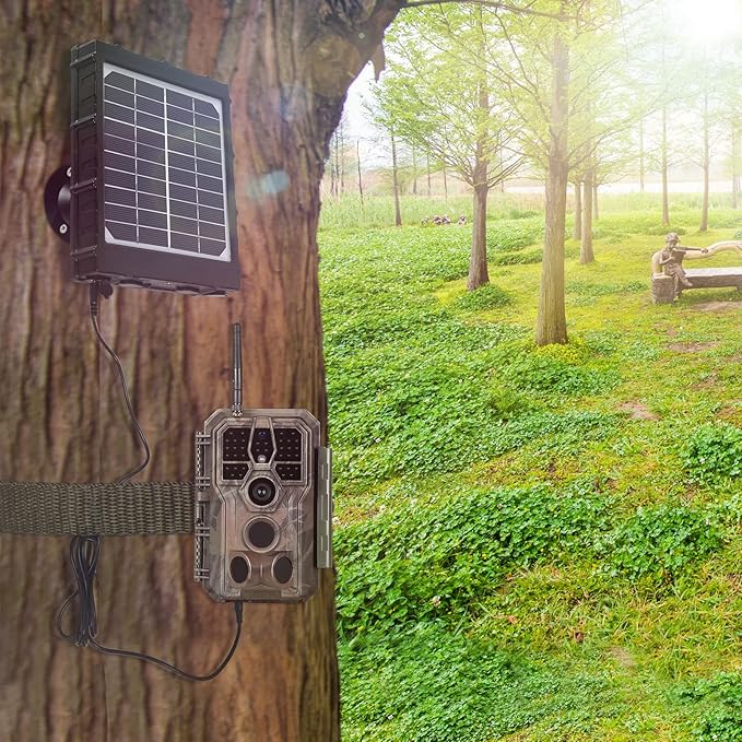 Trail &amp Game Camera Solar Power Bank Solar Charger Monocrystalline Solar Panel 3W 8000mAh Output 12V/1A 9V/1.5A 6V/2A Input 5V IP66 Waterproof Portable Outdoor Power Supply with Bracket