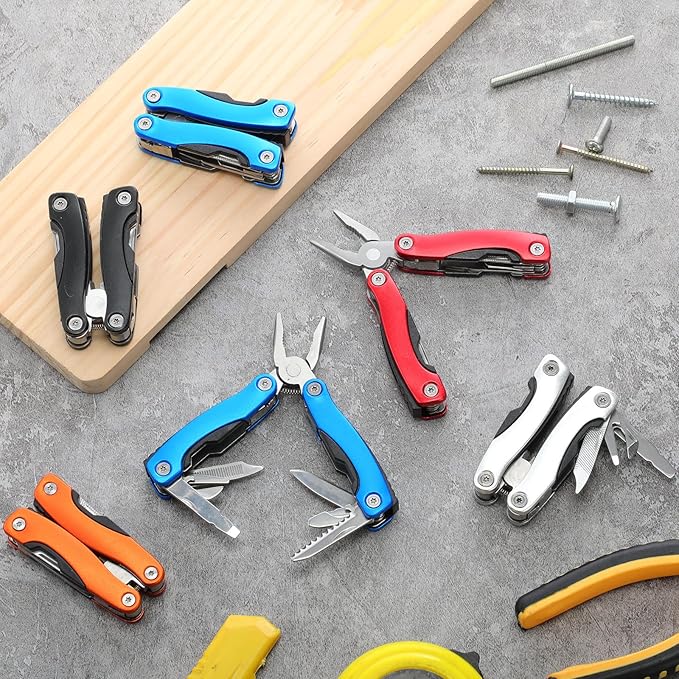 20 Pack Mini Multi Tool Bulk Birthday Gifts for Men Him Dad Boyfriend Stocking Stuffers Small Multitool Fishing Pocket Knife for Men Camping Survival Computer Bike Gadgets 5 Colors