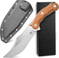 Sitivien ST39 Fixed Blade Knife 7mm DC53 Steel Blade Ergonomic Micarta Handle Full Tang Knife with Sheath for Outdoor Camping Hiking Working Survival (Brown)