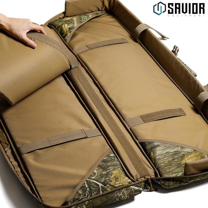 Savior Equipment American Classic Tactical Double Long Gun Bag Pistol Transportation Case w/Backpack Strap Lockable Compartment Available Length in 32 36 42 46 51 55