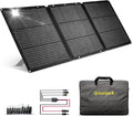 SunJack 120W Foldable Portable Solar Panel Charger with Kickstands MC4/PD60 USB-C/USB-A ETFE Monocrystalline Waterproof Solar Charger for Camping RV Power Station Generator Off Grid Emergency