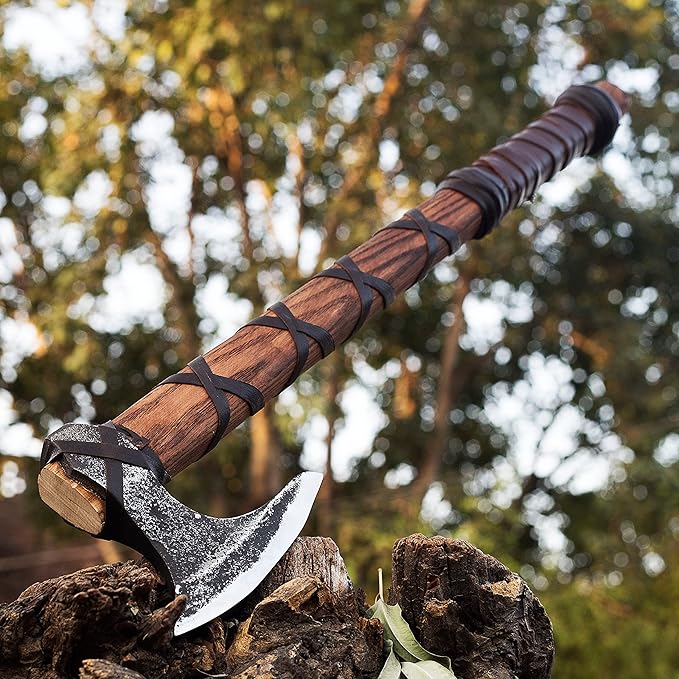 HT- Viking Axe of Ragnar Lothbrok - Battle Ready Battle Axe (AK1101X)-Viking Bearded Axe with Gift Pack Camping Axe Gift for Husband Birthday