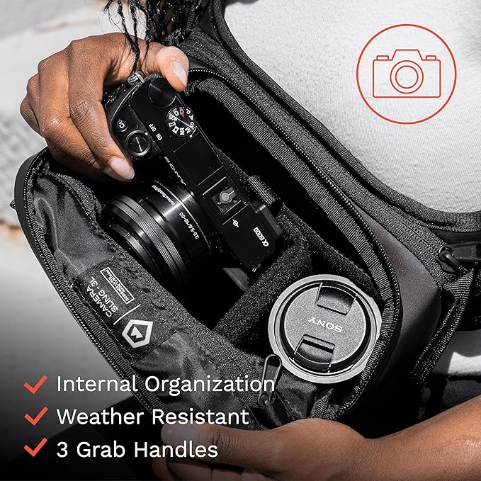 WANDRD ROGUE V1 3L Sling: Compact Camera Sling and Crossbody Bag with Fast Access 3-Way Carry– Lightweight Everyday Bag Great for Travel Photography and Daily Use (Black)