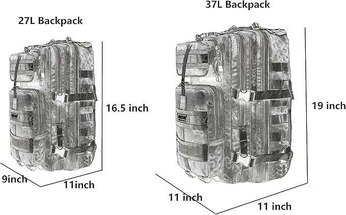 Seibertron Falcon Water Repellent Hiking Camping Backpack Compact Pack Summit Bag Khaki 37L