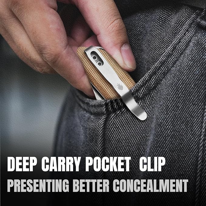 Kizer Momo Pocket Folding Knife 4.11” Nitro V Blade EDC Pocket Knife with G10+Micarta Handle Front Flipper Camping Folding knife for Men Women Sharp Hunting Survival Hiking Knives V4663A2