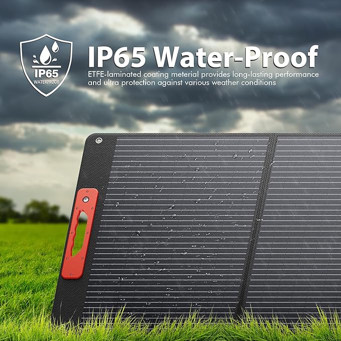 240W Portable Solar Panels for Power Station Solar Angle Guide Monocrystalline ETFE Foldable Solar Panel Charger with QC3.0 USB/Type-C 20V DC Output Adjustable Kickstand for Outdoor Camping RV