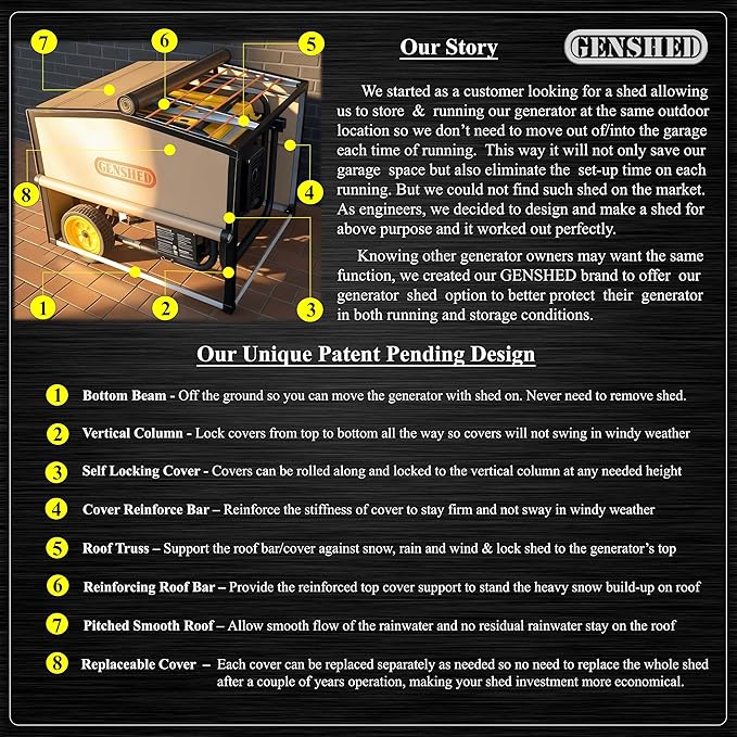 Generator Shed - Combining Generator Covers While Running &amp Generator Covers for Outside Storage into one. A Compact Generator Running Cover &amp Enclosure Built On Steel Frame (GCM)