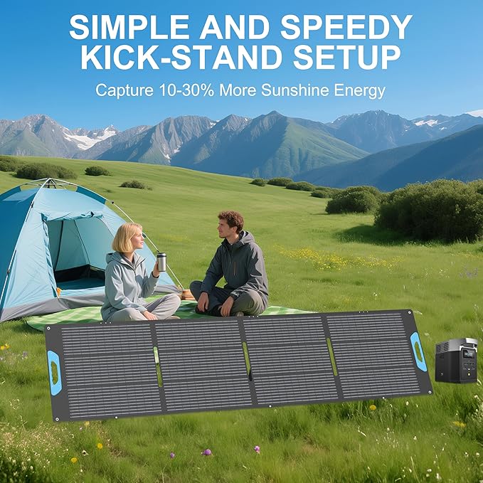 220W Portable Solar Panel with QC3.0 USB-A &ampType-C 23.5% Solar Efficiency ETFE Foldable Solar Panel Charger for Power Station IP67 Waterproof for RV Camping Backup