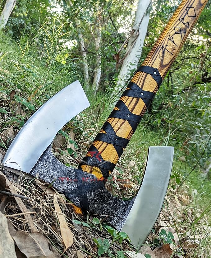 FS Crafts AxeVS003B 34 Double Head Berserker Axe Two Hand Axe Broad Axe Hewing Axe Double Edged Battle Axe Large Norse Axe Double Blade Axe Big Viking Axe Hand Forged Axe Blade Axe