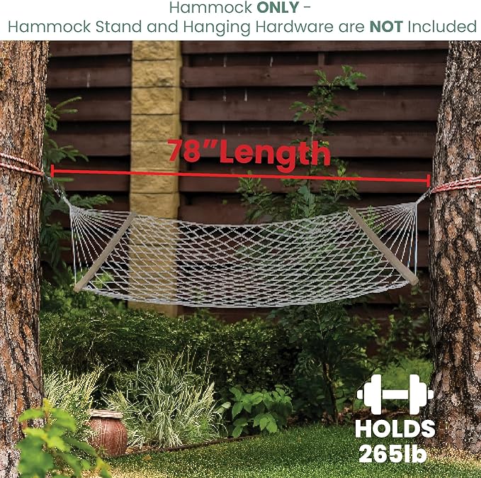 Northlight 78 White Lattice Macrame Netted Hammock with Bars
