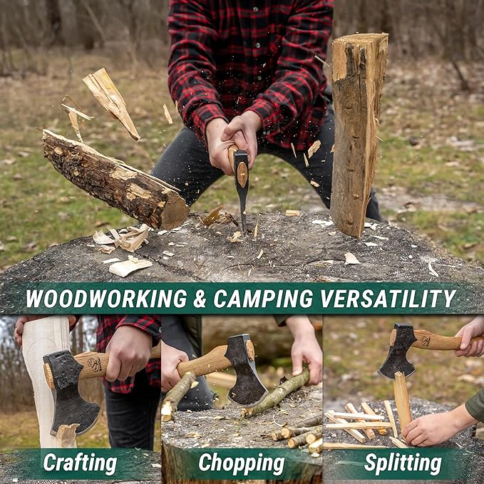 BeaverCraft BSH4F Bushcraft Knife AX3 Camping Hatchet Axe Tool Wood Splitting Axe