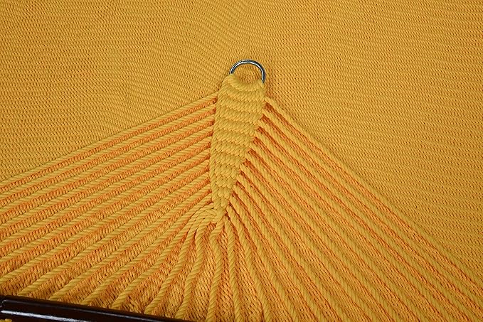 Jumbo Caribbean Hammock and Metal Tribeam Stand (Yellow)