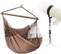 LA SIESTA® XL King Habana Cotton Hammock Chair Swing &amp Tree Mount Kit - Hammock Swing Chair w/Suspension Kit for Trees Beams &amp Posts - Indoor Outdoor Hanging Chair for Bedroom Patio - Chocolat