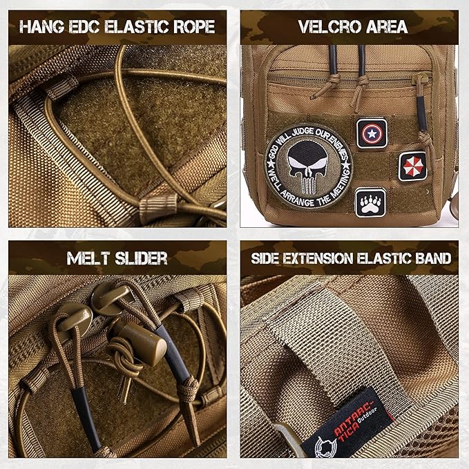 ANTARCTICA Tactical Sling Bag Pack Military Rover Shoulder Bag Molle Assault Range Bag Backpack 1050D