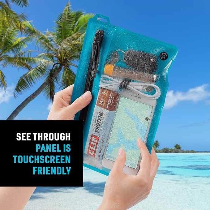 Nite Ize RunOff Waterproof Travel Pouch with TRU Zip - Dry Pouch for Phone &amp Travel Necessities - Touchscreen Friendly - Waterproof with Reliable Zipper - Blue Medium