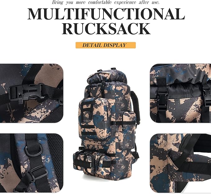 100L Camping Hiking BackpackMolle military Tactical rucksack backpackWaterproof Lightweight Hiking Backpack