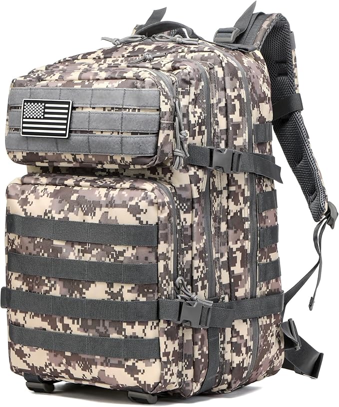 50L Sturdy Waterproof Fishing Hunting Bag Outdoor Military Tactical Sports Fitness Camping Hiking GYM Bag Backpacks (ACU)