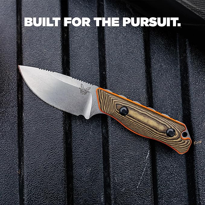 Benchmade - Hidden Canyon Hunter 15017-1 Fixed Blade Hunting Knife with Orange G10 Handle (15017-1)