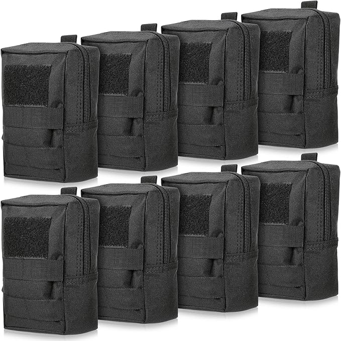 Cunno 8 Pcs Molle Pouches Tactical Molle Pouch Vest Pouch Cell Phone Belt Pouch Waterproof Waist Bag Pack Utility EDC Pouch Bag Compact Accessories Gadget Pocket Organizer