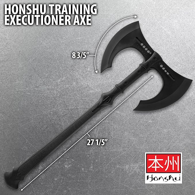Honshu Training Axe | Lightweight Polypropylene Construction | Realistic Size and Balance | Textured Handle | Safe for Skill Development | Ideal for Practice Drills | Overall 27 1/5