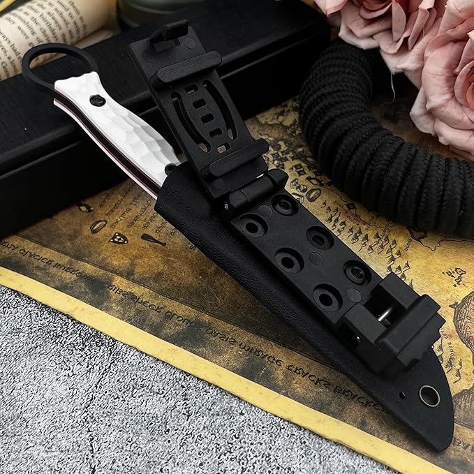 8.15-inch Fixed Blade Knife 8Cr13Mov Steel Blade G10 Protective Handle with Sheath Suitable for Outdoor Camping Fishing Hiking Rock Climbing Tools