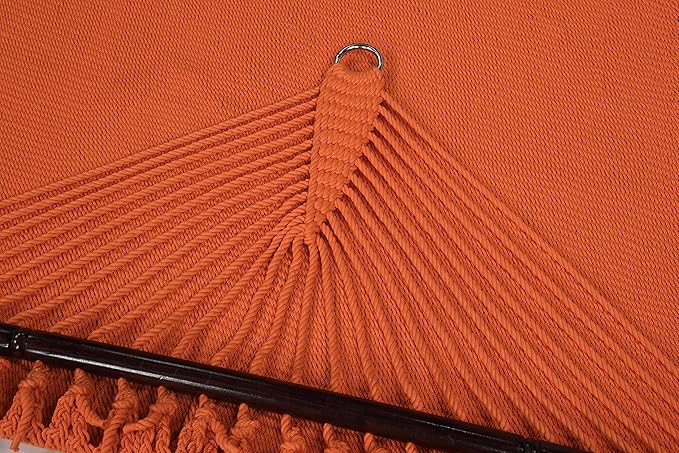 Jumbo Caribbean Hammock and Metal Tribeam Stand (Orange)