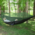 LFL Camping Hammock with Mosquito Net Hammocks with 13ft Tree Straps Carabiners Automatic Quick Open Outdoor Portable Hammock Nylon Parachute Material Outside Hammocks with Net (Black)