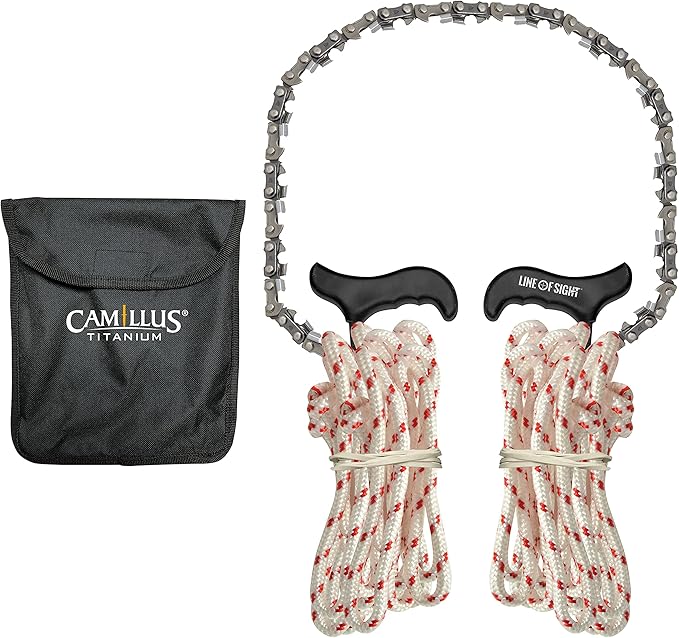 CAMILLUS 20 High Limb Durable Easy-to-Use Outdoor Branch Chain Saw with Weighted Handle &amp Carrying Pouch | Dual-Directional Cutting Action Black