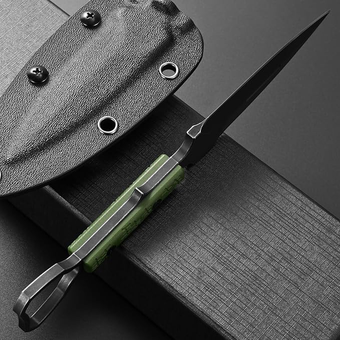 C1345 Fixed Blade Knife K110 Steel Blade G10 Handle EDC Tool Knifes for Outdoor Camping Survival Hiking Hunting(Green)