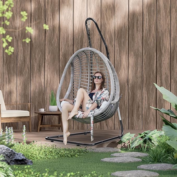 Sorbus Durable Hammock Chair Stand Hanging Chair Stand- Heavy Duty Steel Sensory Swing Stand- Weather &amp Rust Resistant- Adjustable Portable Stand 330lbs for TreeLoungerAir PorchIndoor/OutdoorP