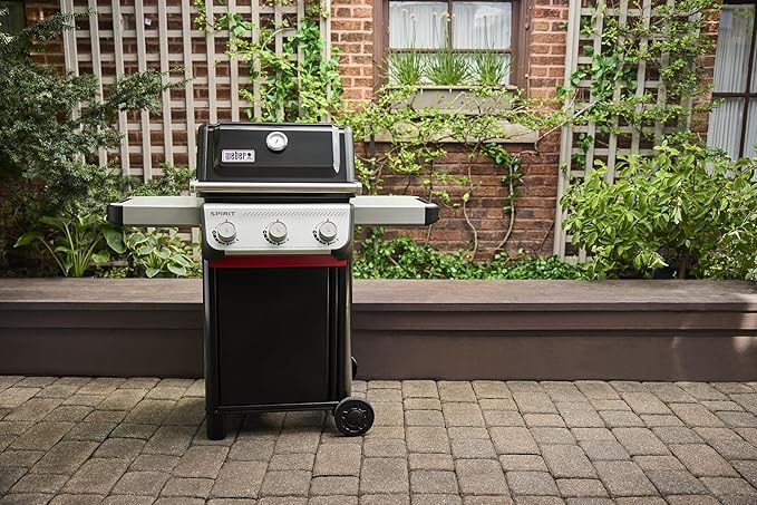 Weber Spirit E-310 Liquid Propane Gas Grill for Outdoor Cooking and BBQ 3 Burners Black – Porcelain-Enameled Cast-Iron Grates &amp Snap-Jet Ignition