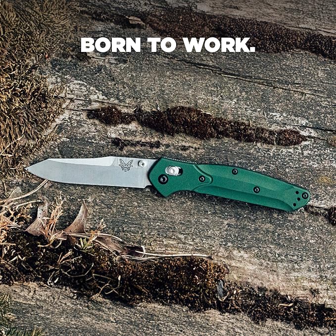 Benchmade - Osborne Every Day Outdoor Folding Knife Reverse Tanto Blade with Green 6061-T6 Aluminum Handle (940)