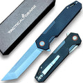 TACTICAL GEARZ Pocket Folding Knife for EDC G10 Handle D2 Steel Tanto Blade Includes Sheath (Vinx)